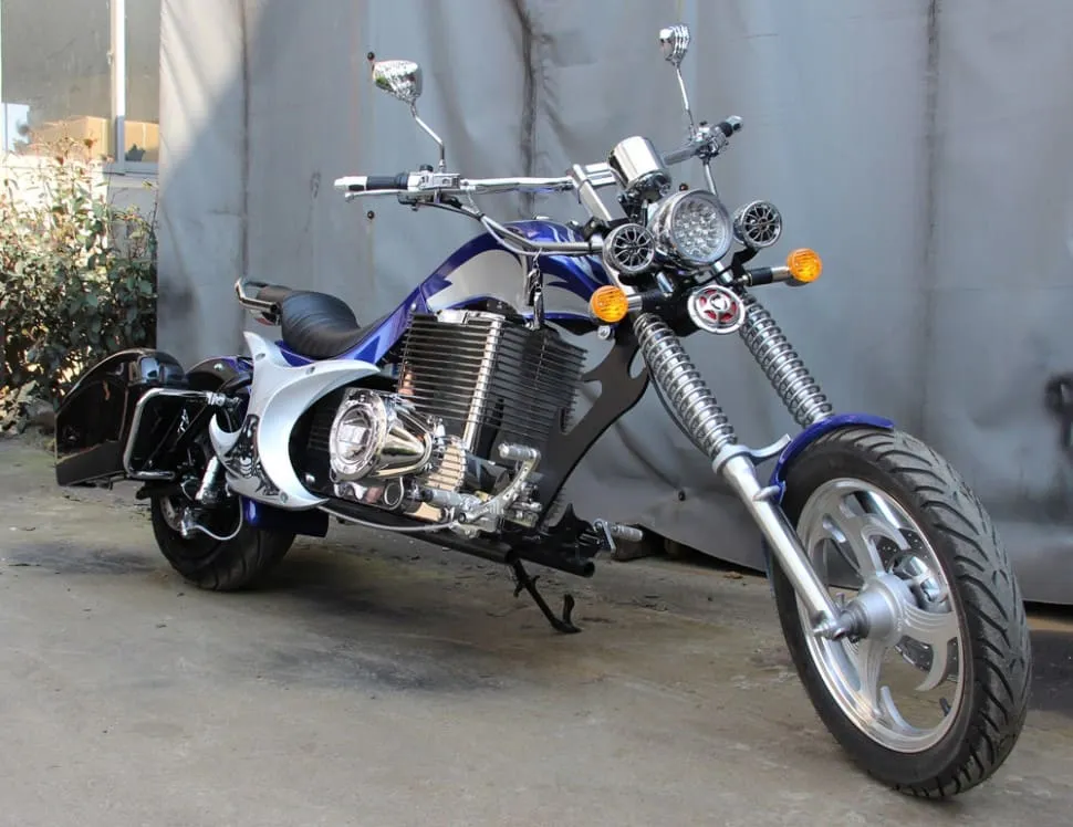 Электромотоцикл Green Camel Чоппер C200 (72V 3000W R15)