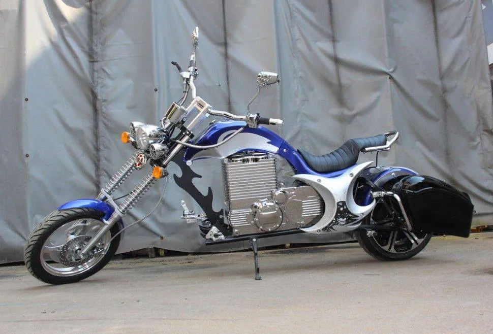 Электромотоцикл Green Camel Чоппер C200 (72V 3000W R15)