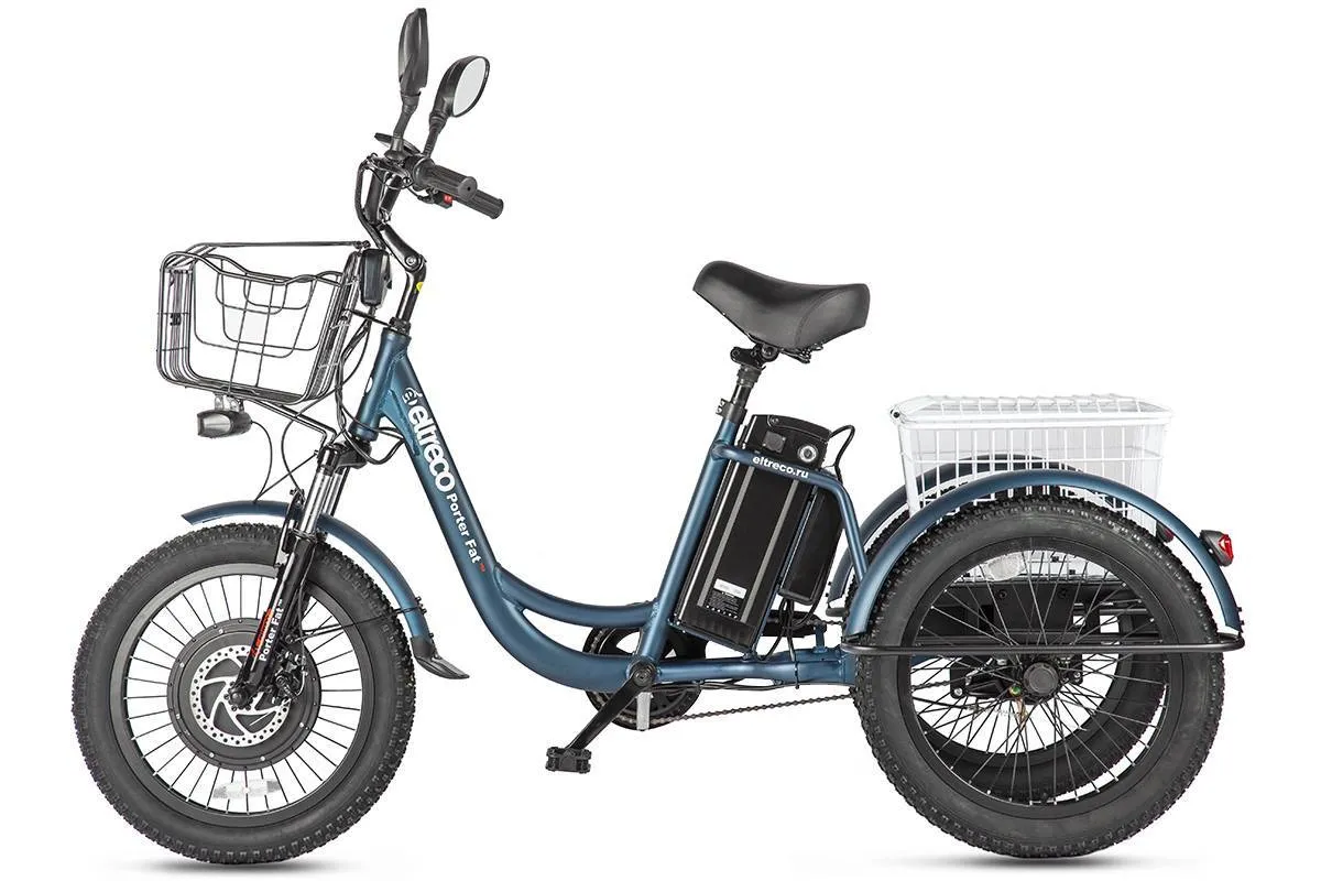 Электротрицикл Eltreco Porter Fat 700 с корзиной