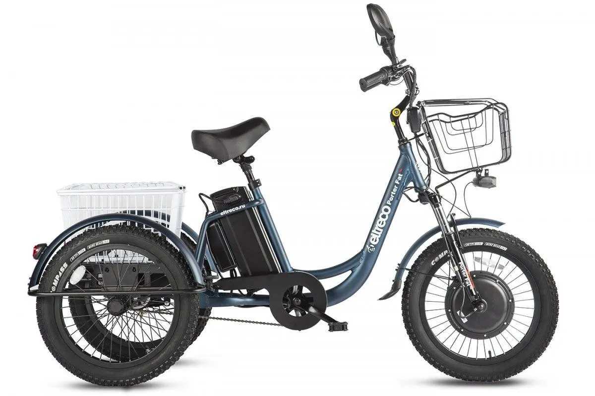 Электротрицикл Eltreco Porter Fat 700 с корзиной