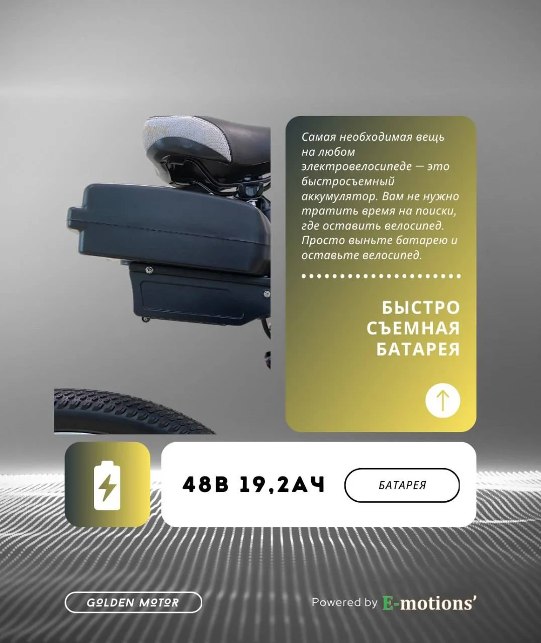 Электровелосипед E-motions Golden Motor 1000W