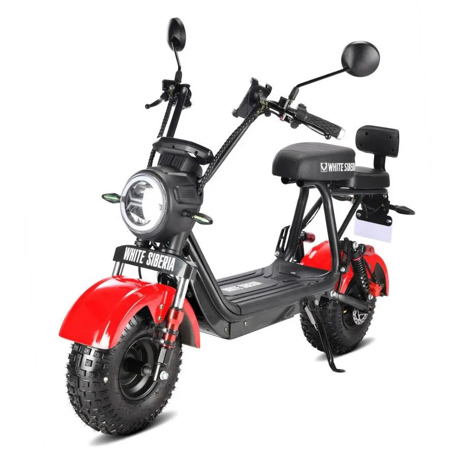 Электроскутер WHITE SIBERIA MINI R 2.0 1200W RED