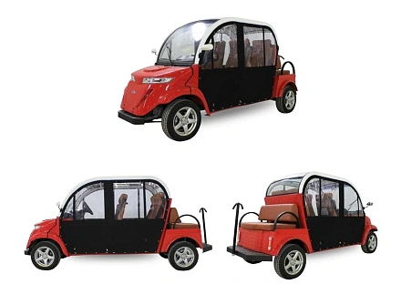 Гольфкар Elecar 5E-TIGARBO 4+2 Красный (мягкие двери)