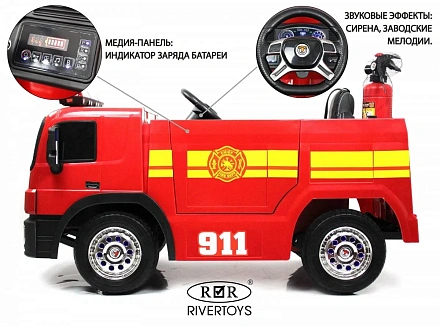 Детский электромобиль Rivertoys A222AA (пожарная)