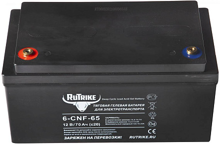 Тяговый гелевый аккумулятор RuTrike 6-CNF-65 (12V70A/H C20)