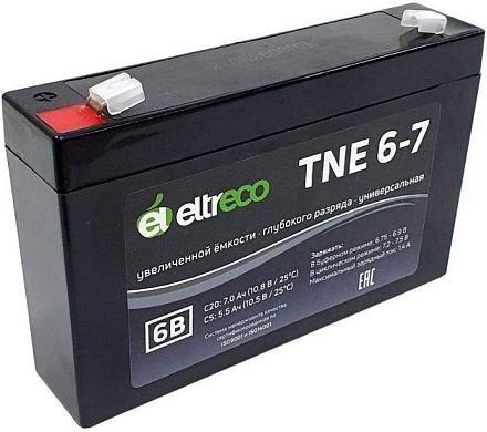 Тяговый аккумулятор Eltreco TNE6-7 (6V7A/H C20)