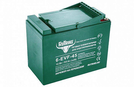 Тяговый гелевый аккумулятор RuTrike 6-EVF-45 (12V45A/H C3)