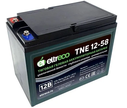 Тяговый аккумулятор Eltreco TNE12-58 (12V52A/H C3)