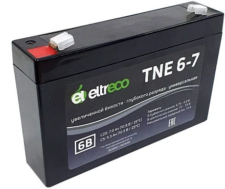 Тяговый аккумулятор Eltreco TNE6-7 (6V7A/H C20)