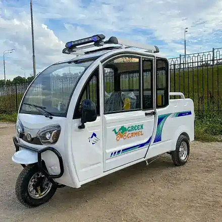 Электротрицикл грузовой Green Camel Шторм Пикап (60V 1500W) кабина, кузов, понижающая