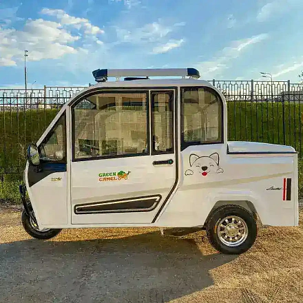 Электротрицикл грузовой Green Camel Шторм Пикап (60V 1500W) кабина, кузов, понижающая