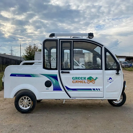 Электротрицикл грузовой Green Camel Шторм Пикап (60V 1500W) кабина, кузов, понижающая