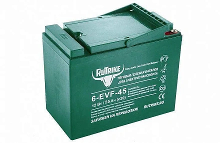 Тяговый гелевый аккумулятор RuTrike 6-EVF-45 (12V45A/H C3)