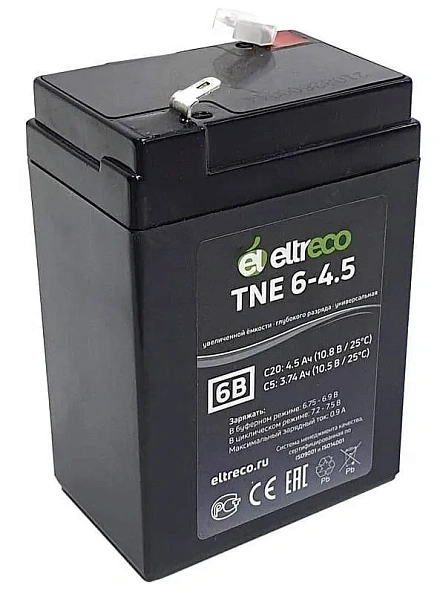 Тяговый аккумулятор Eltreco TNE6-4.5 (6V4.5A/H C20)