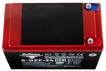 Тяговый гелевый аккумулятор RuTrike 6-DZF-24 (12V24A/H C2)