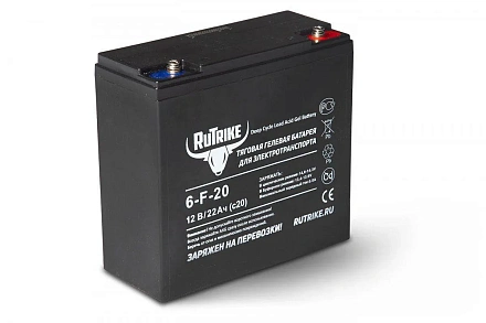 Тяговый гелевый аккумулятор RuTrike 6-F-20 (12V22A/H C20)